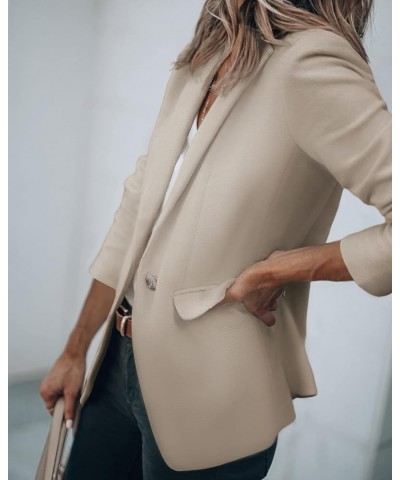 2023 Womens Blazers Casual Long Sleeve Open Front Lapel Collar Work Office Jacket Summer Outwear Khaki $23.99 Blazers