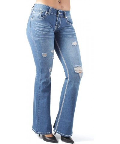 The Sexy Flare Bootleg Ripped Premium Bootcut Women Jeans Medium Blue (80001) $27.53 Jeans