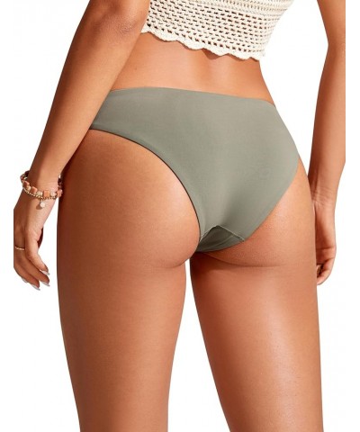 Womens Bikini Bottom Low Waisted Cheeky Bathing Swimsuit Bottoms Swim Briefs Light Army Green $11.50 Swimsuits