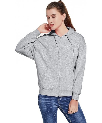 Women's Zip Up Hoodie Soft Brushed Fleece Casual Hooded Sweatshirts for Women Size S-2XL Grey $22.50 Hoodies & Sweatshirts