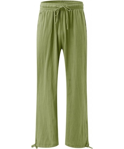 Bemona Linen Pants for Women Flowy Summer High Waisted Wide Leg Pant with Pockets Lounge Trousers Casual Palazzo Pants Light ...