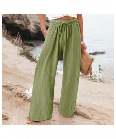 Bemona Linen Pants for Women Flowy Summer High Waisted Wide Leg Pant with Pockets Lounge Trousers Casual Palazzo Pants Light ...