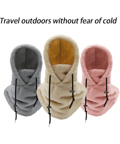 Sherpa Hood, Sherpa Hood Ski Mask Wind-Resistant Fleece Winter Face Mask Adjustable Warm Hood Cove F $10.82 Jackets