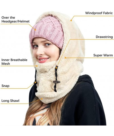 Sherpa Hood, Sherpa Hood Ski Mask Wind-Resistant Fleece Winter Face Mask Adjustable Warm Hood Cove F $10.82 Jackets