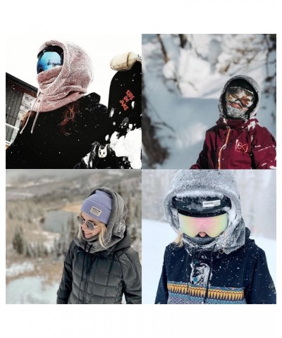 Sherpa Hood, Sherpa Hood Ski Mask Wind-Resistant Fleece Winter Face Mask Adjustable Warm Hood Cove F $10.82 Jackets