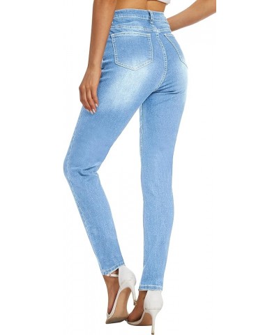 Women's High Waisted Jeans for Women Ripped Stretch Skinny Butt Lifting Jeans Distressed Jeans Pants F_light Blue $22.41 Jeans