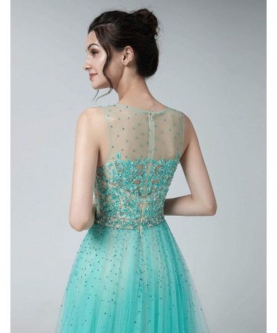 Women's Applique Tulle Prom Dress Long Mermiad Wedding Party Gowns for Bridal Mint $33.28 Dresses