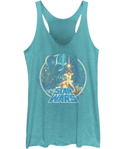 Women's Officially Licensed Vintage Victory Junior's Racerback Tank Tahiti Blue $11.14 Tanks