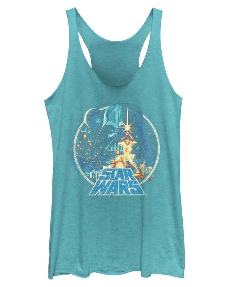 Women's Officially Licensed Vintage Victory Junior's Racerback Tank Tahiti Blue $11.14 Tanks