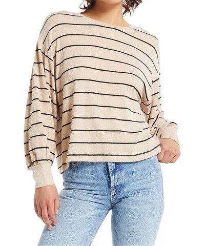 Mira Stripe Marled Top In Oatmeal ZT214362 Oatmeal $35.42 Sweaters