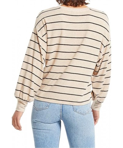 Mira Stripe Marled Top In Oatmeal ZT214362 Oatmeal $35.42 Sweaters