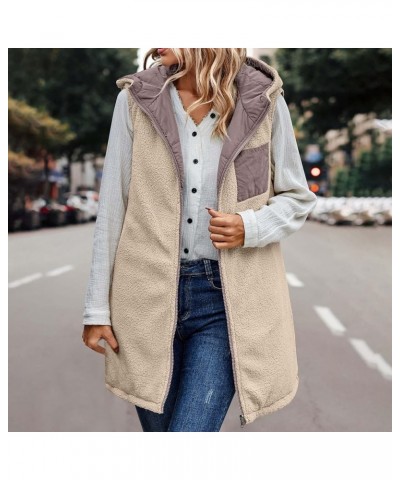 Long Puffer Vest for Women Winter Sleeveless Warm Vest Zip Up Stand Collar Jacket Solid Thickened Hooded Puffy Coat Womens Lo...