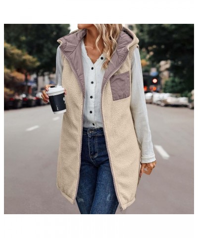 Long Puffer Vest for Women Winter Sleeveless Warm Vest Zip Up Stand Collar Jacket Solid Thickened Hooded Puffy Coat Womens Lo...