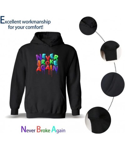 Unisex Never Broke Again Hoodie Sweatshirt Pullover Casual Hoodie Sweat Set Two Piece couples Black13 $11.38 Tracksuits