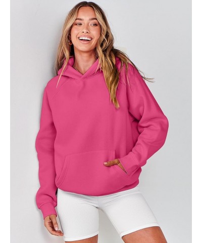 Women Hoodies Fleece Oversized Sweatshirt Casual Basic Long Sleeve Athletic Workout Pullover Fall Clothes Hot Pink $26.54 Hoo...