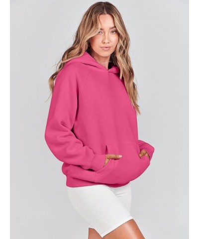 Women Hoodies Fleece Oversized Sweatshirt Casual Basic Long Sleeve Athletic Workout Pullover Fall Clothes Hot Pink $26.54 Hoo...