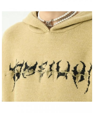 Y2K Vintage Centipede Bone Knitted Grunge Sweatershit Oversized Pullover Loose Sweater Streetwear Hoodies Brown $29.57 Sweaters