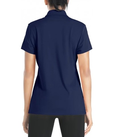 Women's Polo Shirts UPF 50+ Sun Protection Short Sleeve Quick Dry Lightweight 4-Button Tennis Golf Shirt Navy $14.78 Tops