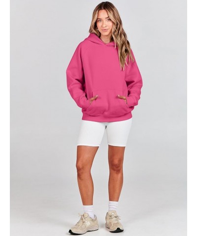 Women Hoodies Fleece Oversized Sweatshirt Casual Basic Long Sleeve Athletic Workout Pullover Fall Clothes Hot Pink $26.54 Hoo...