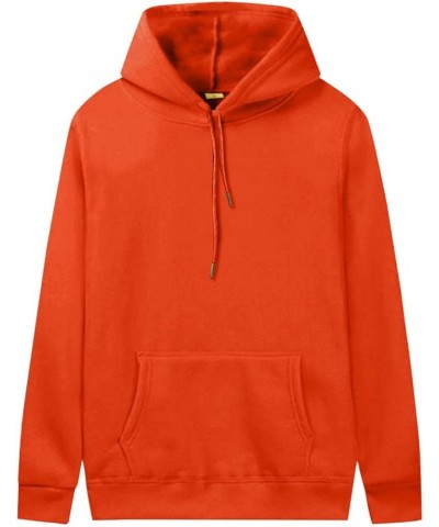 Women's Casual Hoodies Long Sleeve Lightweight Pullover Tops Loose Spring Sweatshirt with Pocket Orange $8.40 Activewear