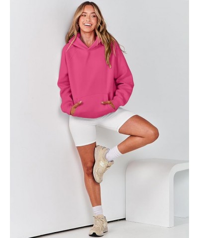 Women Hoodies Fleece Oversized Sweatshirt Casual Basic Long Sleeve Athletic Workout Pullover Fall Clothes Hot Pink $26.54 Hoo...