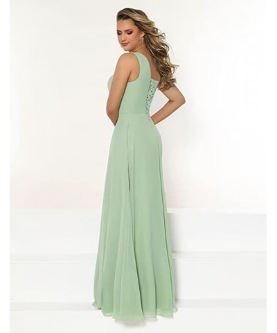 Women's One Shoulder Bridesmaid Dresses Long with Slit Ruched Chiffon Formal Party Dress with Pockets CM084 Champagne $31.36 ...