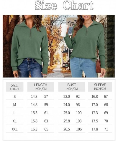 Womens Zip Up Pullover Sweaters Casual Long Sleeve Knit Sweatshirts Fall Warm Loose Stand Collar Jumper Top Green $11.19 Swea...