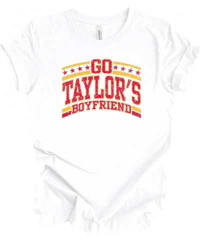 Womens Funny Swift Tshirt Go Taylor's Boyfriend Vintage Football Kelce Short Sleeve Tshirt Graphic Tee White $10.59 T-Shirts