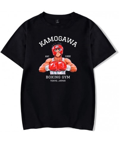 Hajime No Ippo KBG Merch T-Shirt Merch Men Short Sleeve Women Funny Tee Unisex Harajuku Tops Black $10.63 T-Shirts