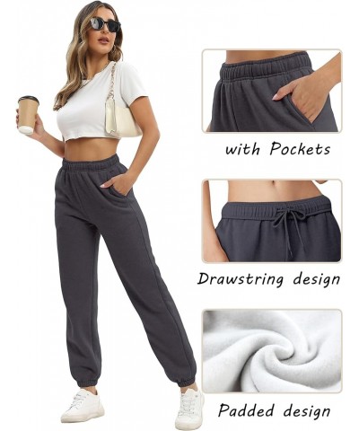 Women’s Casual Fleece Sweatpants High Waisted Cinch Bottom Lounge Baggy Joggers Pants Dark Grey2 $19.94 Activewear