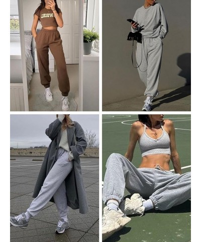 Women’s Casual Fleece Sweatpants High Waisted Cinch Bottom Lounge Baggy Joggers Pants Dark Grey2 $19.94 Activewear