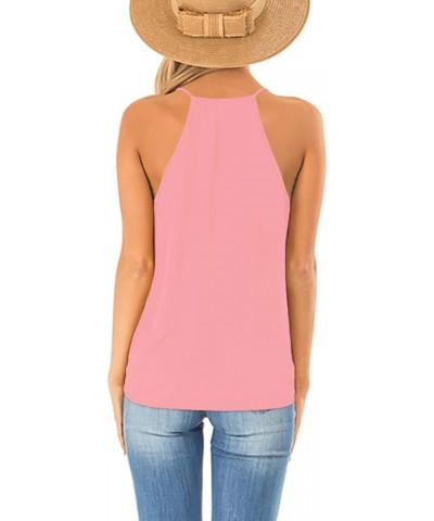 Womens Deep V Neck Wrap Spaghetti Strap Tank Tops Summer Sleeveless Shirts Blouses 3-pink $7.79 Tanks