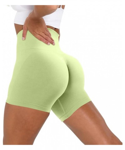 Gym Shorts Women Scrunch Butt High Waisted Yoga Workout Shorts Scrunch Booty Athletic Running Biker Shorts A Light Green $6.5...