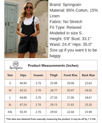 Womens Casual Summer Short Bib Overalls Shorts Cotton Linen Rompers Jumpsuits Black $11.19 Overalls