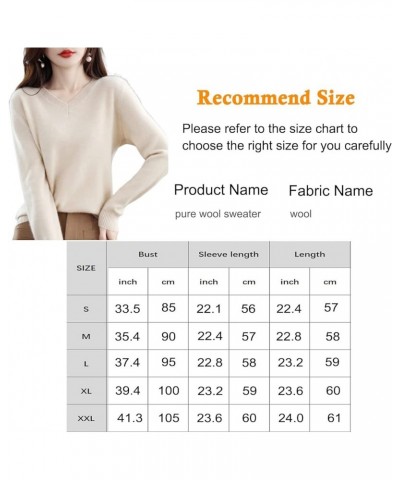 2023 Women's Pure Cashmere Long Sleeve Pullover V Neck Sweater Spring New Solid Color Knitted Sweater Green $30.15 Sweaters