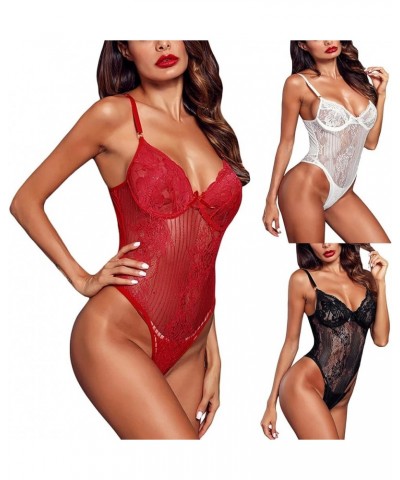 Lingerie for Women Lace Babydoll Sexy Chemise Lingerie Set Sexy See Through Valentine Day Gift Z05-black $3.92 Lingerie