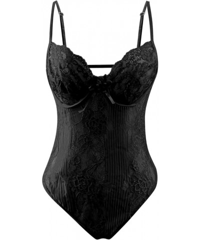 Lingerie for Women Lace Babydoll Sexy Chemise Lingerie Set Sexy See Through Valentine Day Gift Z05-black $3.92 Lingerie