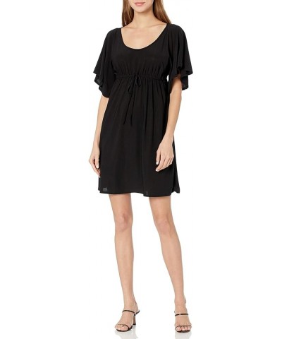 Women's Flutter-Sleeve Dress Black Wash $9.57 Dresses