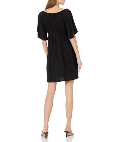 Women's Flutter-Sleeve Dress Black Wash $9.57 Dresses