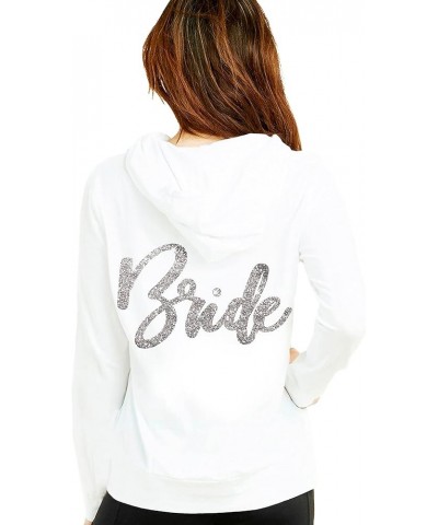 Bride to Be Bridal Shower Spa Day Jacket - Wifey Rose Gold Bride Zip Hoodie - Bridal Party Hoodies Bride (White) Silver $17.8...