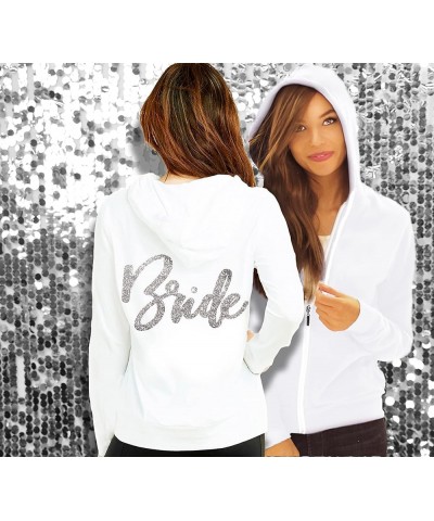 Bride to Be Bridal Shower Spa Day Jacket - Wifey Rose Gold Bride Zip Hoodie - Bridal Party Hoodies Bride (White) Silver $17.8...