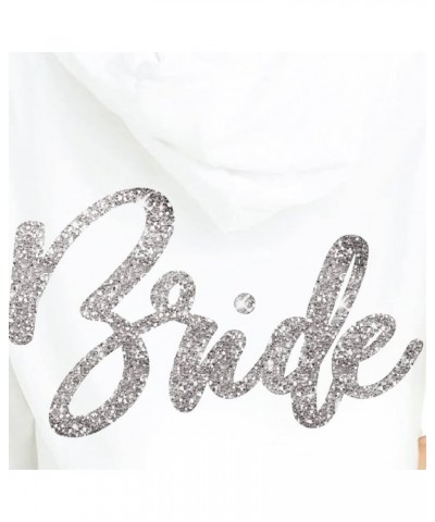 Bride to Be Bridal Shower Spa Day Jacket - Wifey Rose Gold Bride Zip Hoodie - Bridal Party Hoodies Bride (White) Silver $17.8...