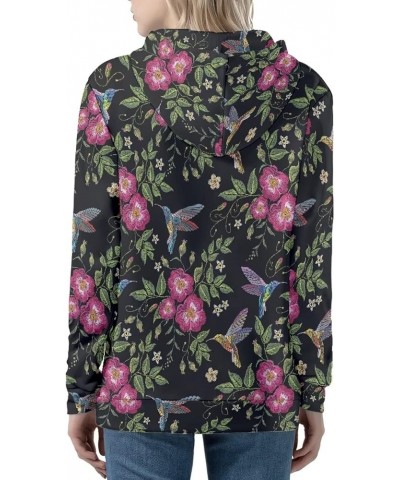 Yuuxorilu Womens Zip Up Hoodies Long Sleeve Fall Oversized Sweatshirts Y2K Jacket with Pockets Floral Hummingbird $19.88 Hood...