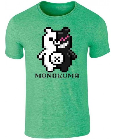 Danganronpa Monokuma 8bit Anime Tee Shirt Tshirt Unisex Men Women Girls Boys Sstee | Heather Irish Green $13.96 T-Shirts