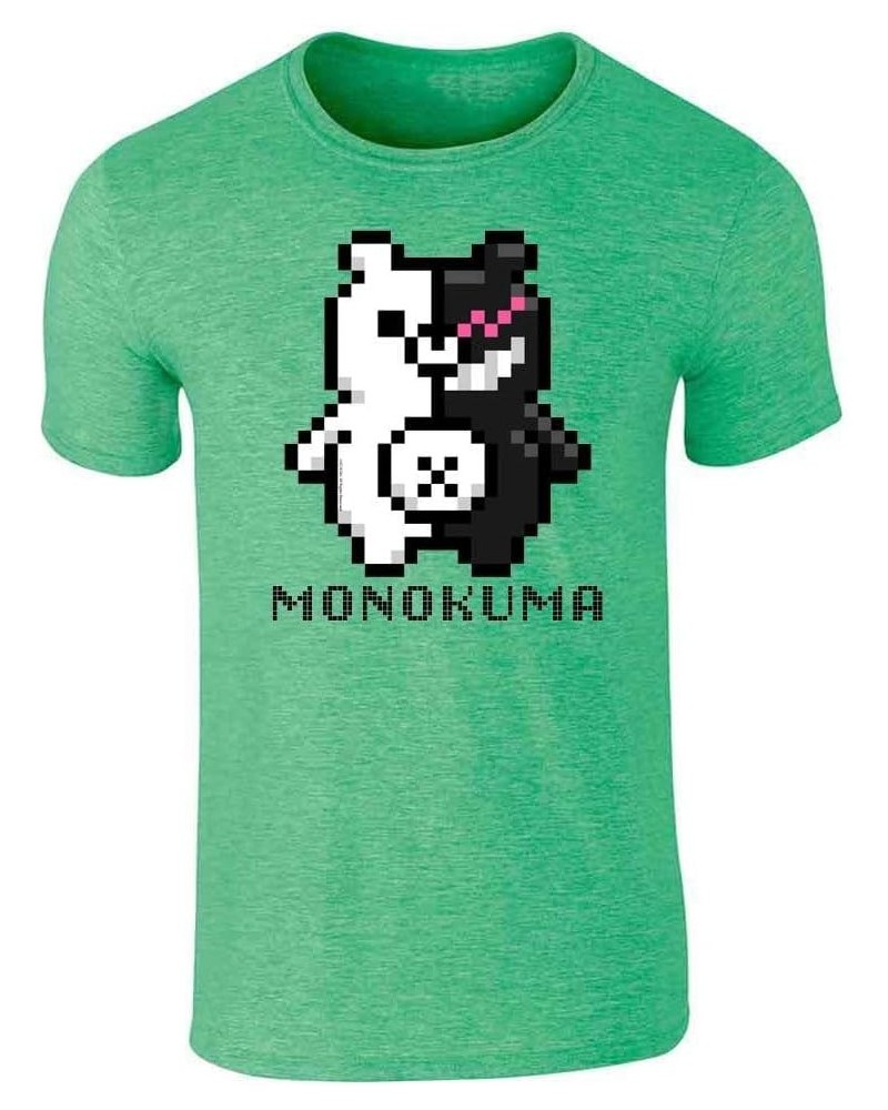 Danganronpa Monokuma 8bit Anime Tee Shirt Tshirt Unisex Men Women Girls Boys Sstee | Heather Irish Green $13.96 T-Shirts