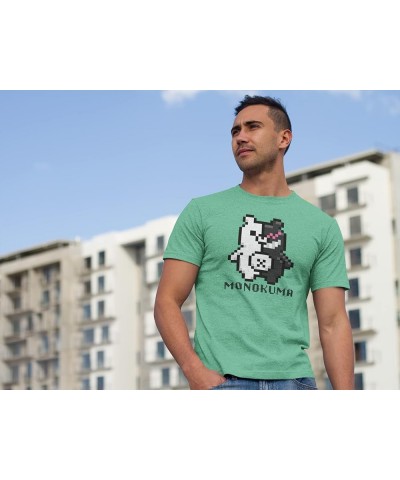 Danganronpa Monokuma 8bit Anime Tee Shirt Tshirt Unisex Men Women Girls Boys Sstee | Heather Irish Green $13.96 T-Shirts