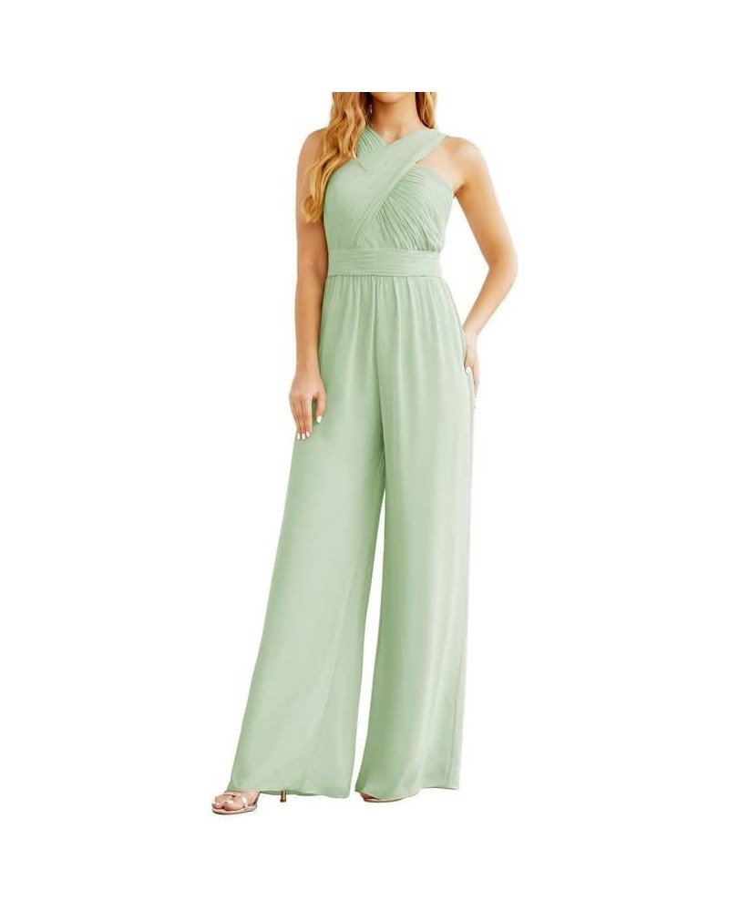 Bridesmaid Dresses Chiffon Jumpsuit Formal Evening Gowns Bridesmaid Dresses Long Sage Green $54.99 Dresses