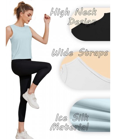 Workout Tops for Women Sleeveless Tops for Women Tank Tops for Women Loose Fit High Neck Workout Tank Tops for Women Black Gr...