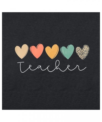 Heart Teacher Shirts for Women Teacher V Neck Shirt T Shirt Teach Graphic Tee Casual Short Sleeve Tops O_dark Gray1 $12.59 T-...