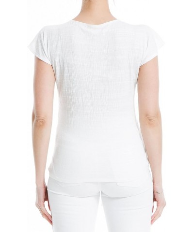 Women's Center Cinched Short Sleeve Top White $9.64 Blouses